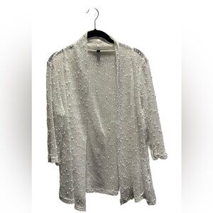 Lightweight Open Knit White Cardigan